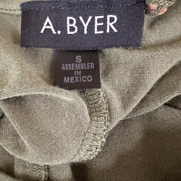 A. Byer Green Sleeveless Shirt Dress Women's Small - Picture 4 of 4